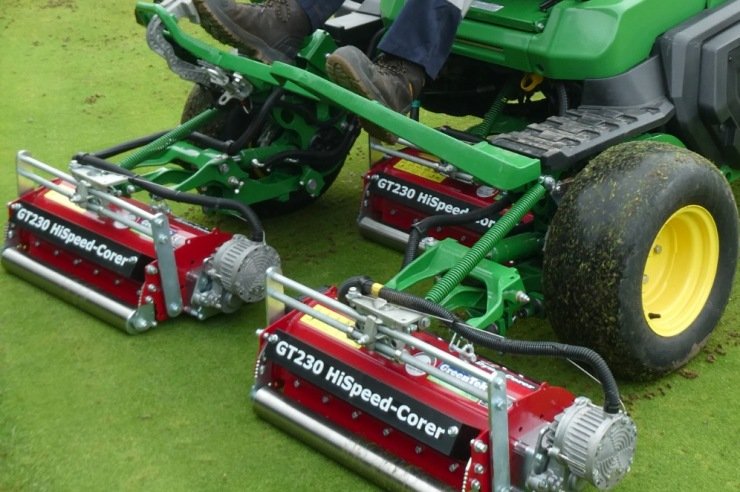 GreenTek Dyna-Corers help courses catch up fast on greens aeration